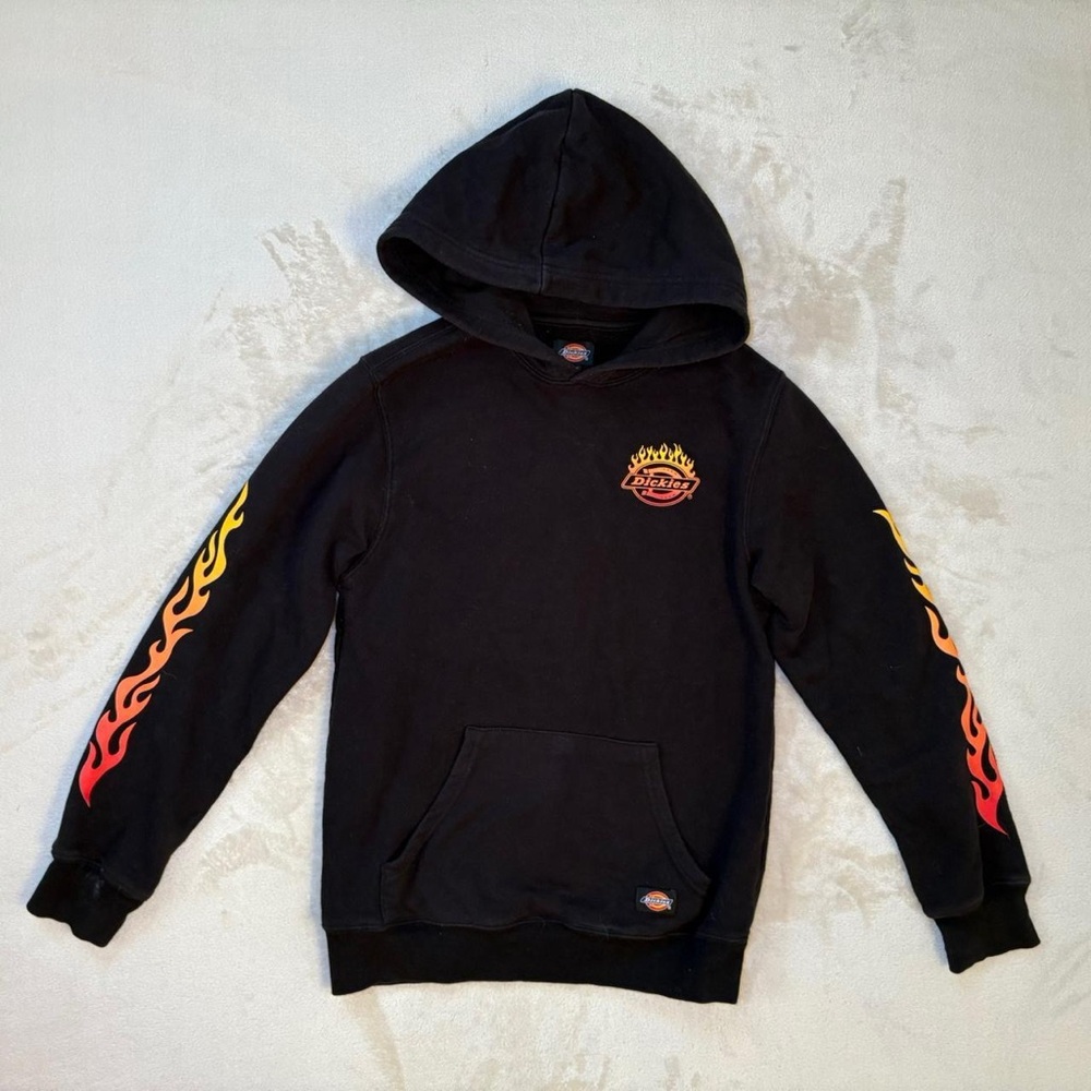 Dickies Black Hoodie with Flames